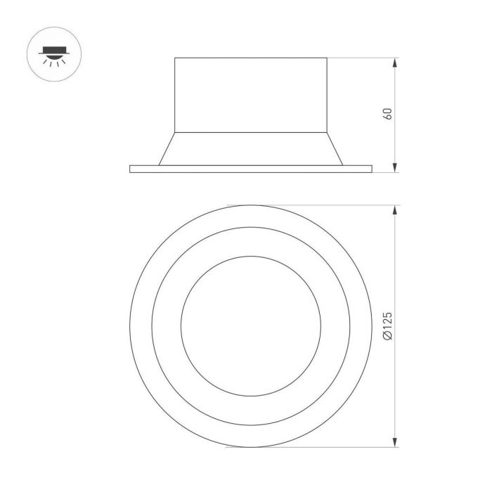 Встраиваемый светодиодный светильник Arlight MS-Breeze-Built-R125-16W Warm3000 036617 — изображение 2
