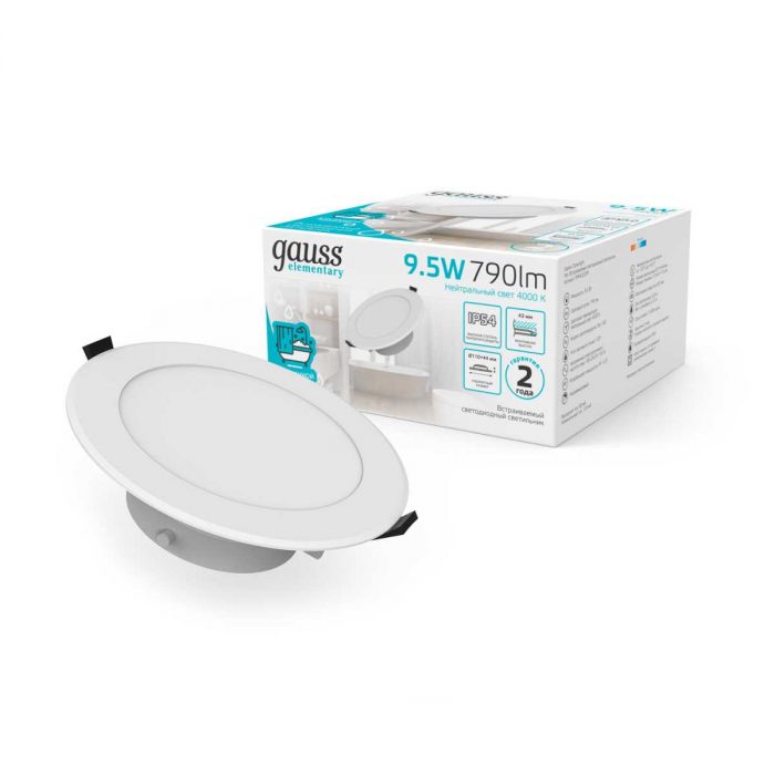 Встраиваемый светодиодный светильник Gauss Elementary Downlight 999420209 — изображение 3